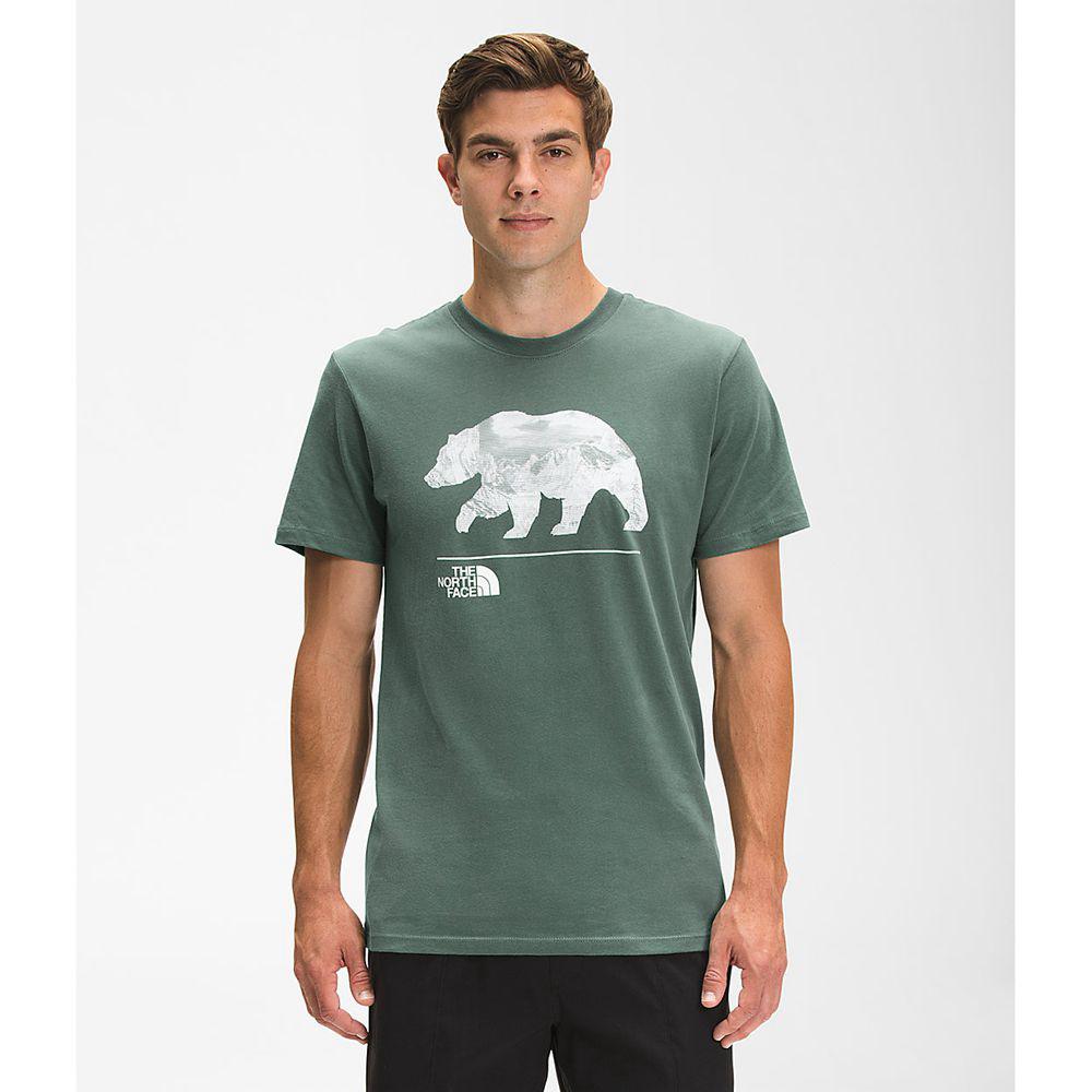 The North Face Bearscape Κοντό Μανίκι Ανδρικα T Shirt - Πρασινο (KUJR79013)